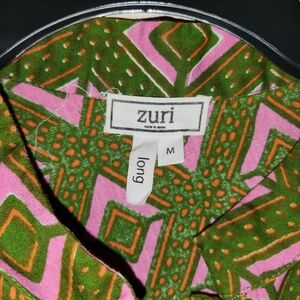 ZURI Pink and Green Be Swell Dress Sz. Med Midi